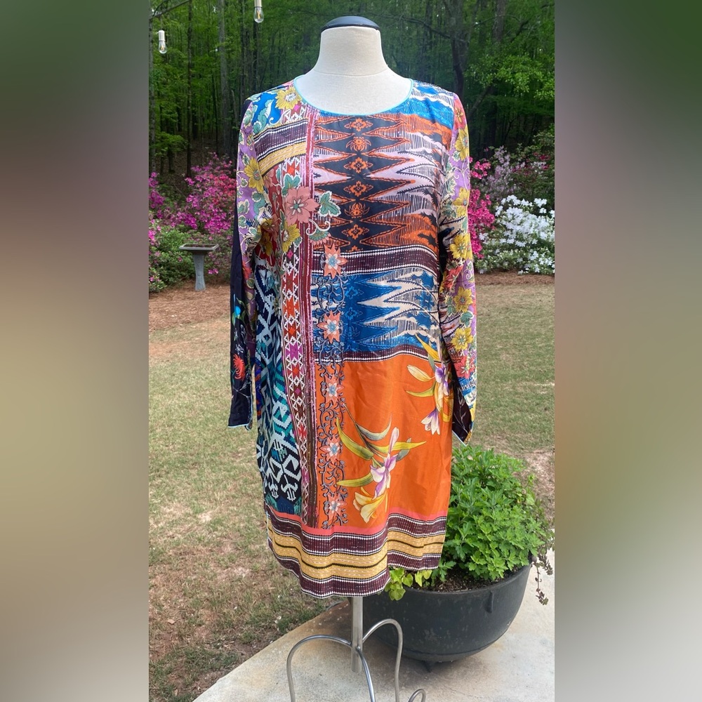 Ladies size large Johnny Was Multicolor Patterned Women's Dress